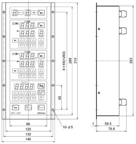 BOC-600 External dimensions