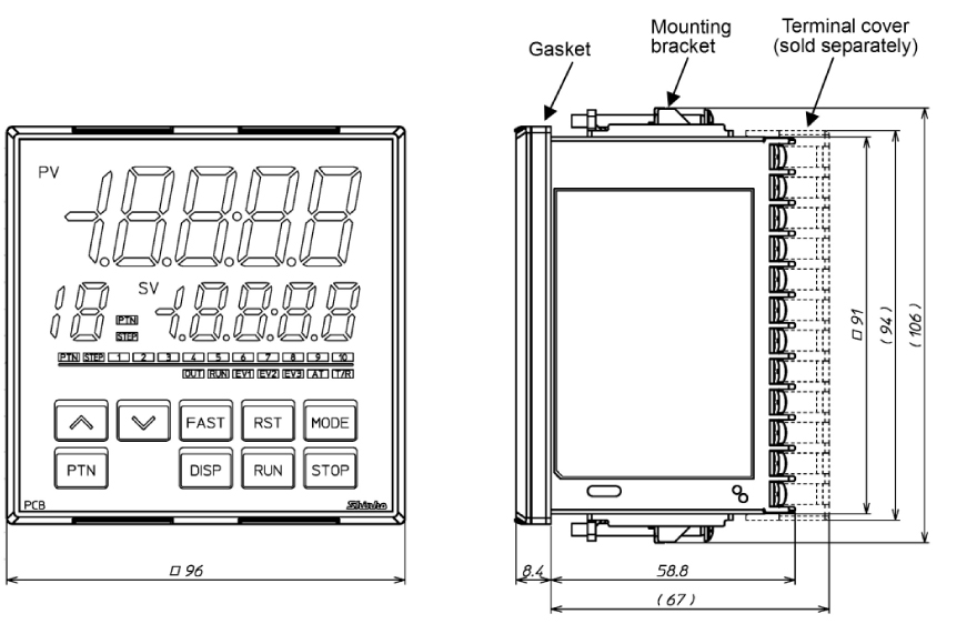 PCB1 External dimensions
